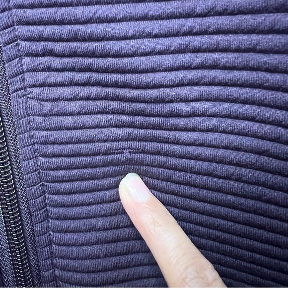 Athleta Women's Dark Purple Activewear Track Jacket Thumbhole Sz M High Neck Zip - Picture 9 of 12